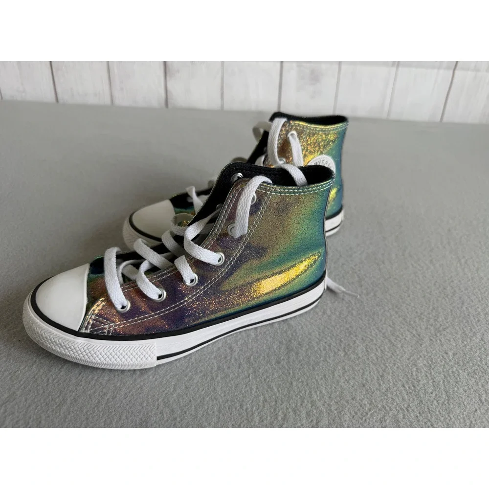Converse Chuck Taylor All Star Junior Iridescent Oil Slick High Top Size 1